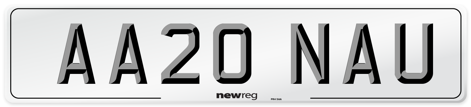 AA20 NAU Number Plate from New Reg